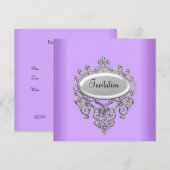 Lilac Mauve Uitnodiging elke gelegenheid (Voorkant / Achterkant)