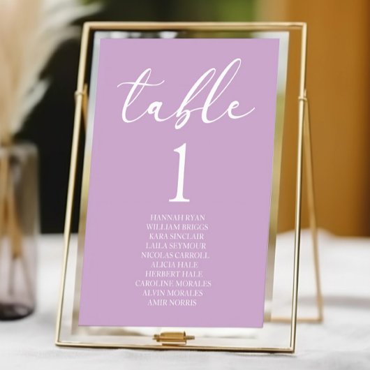 Lilac Minimalist Elegant Classic Basic Wedding Kaart
