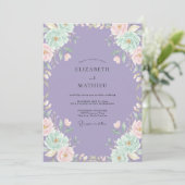 Lilac Mint Ranunculus Sage Bruiloft Kaart (Staand voorkant)