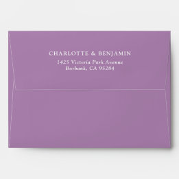 Lilac moderne aangepaste trouw 5.25x7.25 envelop