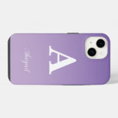 Lilac op maat gemaakte monogramnaam iPhone hoesje (Achterkant horizontaal)