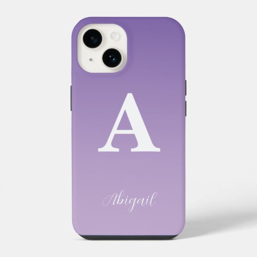 Lilac op maat gemaakte monogramnaam iPhone hoesje (Achterkant)
