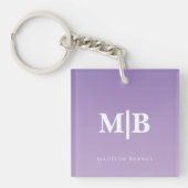 Lilac op maat gemaakte monogramnaam sleutelhanger (Voorkant)