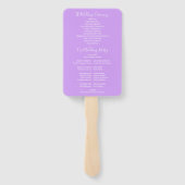 Lilac Orchid Lavender Script Huwelijksprogramma Handwaaier (Achterkant)