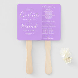 Lilac Orchidee Lavendel Script Trouwprogramma Handwaaier