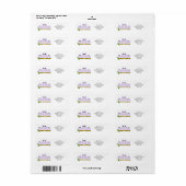 Lilac Owls Design Return Address Etiket (Full Sheet)