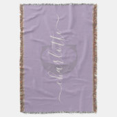 Lilac Paars | Gepersonaliseerde Script Monogram Na Deken (Voorkant Verticaal)