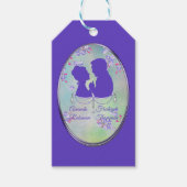 Lilac Paarse Bloem Bruiloft Cadeaulabel (Voorkant)