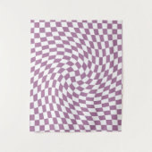 Lilac Paarse Bruiloft Collectie Geruit  Wandkleed (Voorkant)