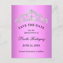 Lilac Paarse Quinceanera Save The Date