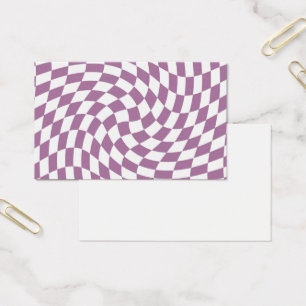 Lilac Paarse Trouwcollectie Geruit Visitekaartje
