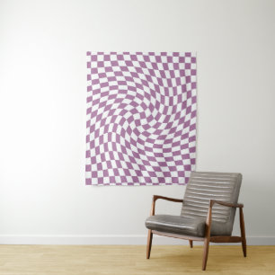 Lilac Paarse Trouwcollectie Geruit Wandkleed