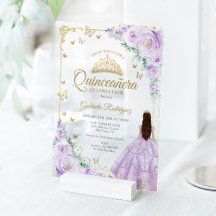 Lilac Paarse Waterverfrozen Goud Quinceanera