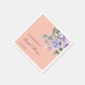 Lilac Peach Floral Peony Bridal Shower Servet (Hoek)
