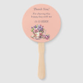 Lilac Peach Floral Tea Party Bridal Shower Handwaaier (Achterkant)