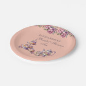 Lilac Peach Floral Tea Party Bridal Shower Papieren Bordje (Gekanteld)