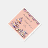 Lilac Peach Floral Tea Party Bridal Shower Servet (Hoek)