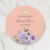Lilac Peach Peony Bridal Shower Thank You Bedankjes Labels (Achterkant)