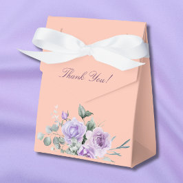 Lilac Peach Peony Floral Baby Shower Bedankdoosjes