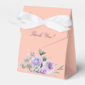 Lilac Peach Peony Floral Baby Shower Bedankdoosjes (Voorkant Zijde)