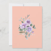 Lilac Perzik Bloemige Pioen Bruidsdouche Kaart (Achterkant)