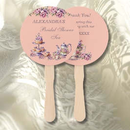 Lilac Perzik Thee Bruiloft Feest Bruidsuitnodiging Handwaaier