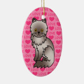 Lilac Perzische Kat Liefde Keramisch Ornament (Rechts)