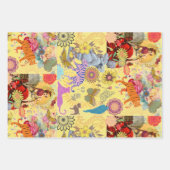 Lilac Pink Boho Whimsical Botanical Flora Inpakpapier Vel (Voorkant 3)