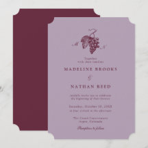 Lilac Plum Wijngaard Druiven Monogram Bruiloft