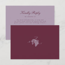 Lilac Plum Wijngaard QR Huwelijks RSVP Kaart