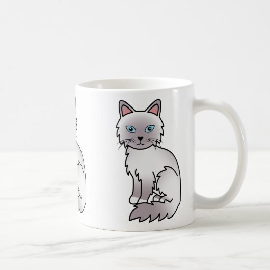 Lilac Point Birmaanse / Ragdoll kat Koffiemok (Rechts)