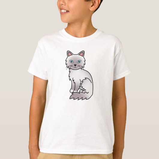Lilac Point Birmaanse / Ragdoll kat T-shirt (Voorkant)
