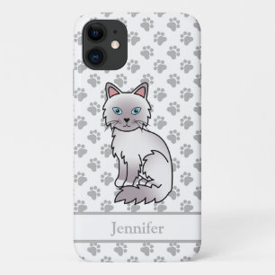 Lilac Point Birman / Ragdoll Mooie Kat & Naam Case-Mate iPhone Case