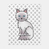 Lilac Point Birman / Ragdoll Mooie Kat & Pootjes Fleece Deken (Voorkant)