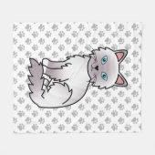 Lilac Point Birman / Ragdoll Mooie Kat & Pootjes Fleece Deken (Voorkant (Horizontaal))