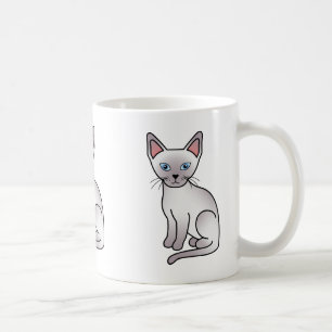 Lilac Point Siamese Kattenras Cartoon Tekening Koffiemok