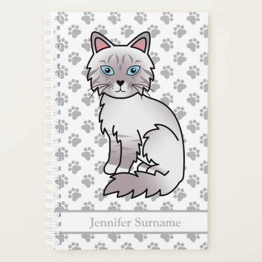Lilac Point Tabby Birman/Ragdoll En Pootafdrukken Planner (Voorkant)