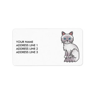 Lilac Point Tabby Birman/Ragdoll Kat & Aangepaste Etiket