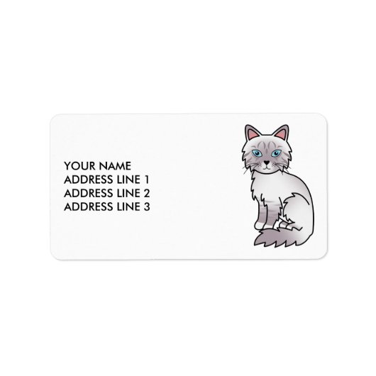 Lilac Point Tabby Birman/Ragdoll Kat & Aangepaste  Etiket (Voorkant)