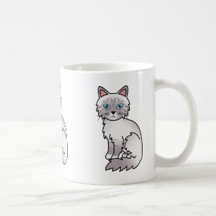 Lilac Point Tabby Birman / Ragdoll Kat Cartoon Kun Koffiemok