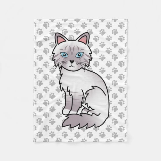 Lilac Point Tabby Birman / Ragdoll Mooie Kat & Poo Fleece Deken (Voorkant)