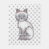 Lilac Point Tabby Birman / Ragdoll Mooie Kat & Poo Fleece Deken (Voorkant)