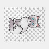 Lilac Point Tabby Birman / Ragdoll Mooie Kat & Poo Fleece Deken (Voorkant (Horizontaal))