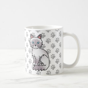 Lilac Point Tabby Birman / Ragdoll Mooie Kat & Poo Koffiemok