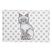 Lilac Point Tabby Birman / Ragdoll Mooie Kat & Poo Kussensloop (Achterkant)