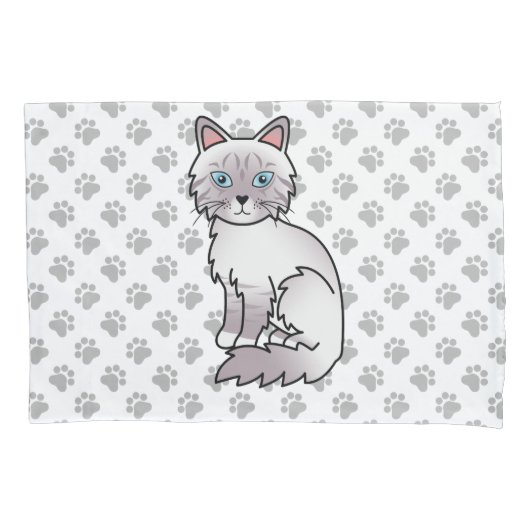Lilac Point Tabby Birman / Ragdoll Mooie Kat & Poo Kussensloop (Voorkant)