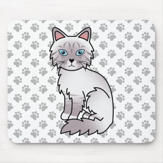 Lilac Point Tabby Birman / Ragdoll Mooie Kat & Poo Muismat (Voorkant)