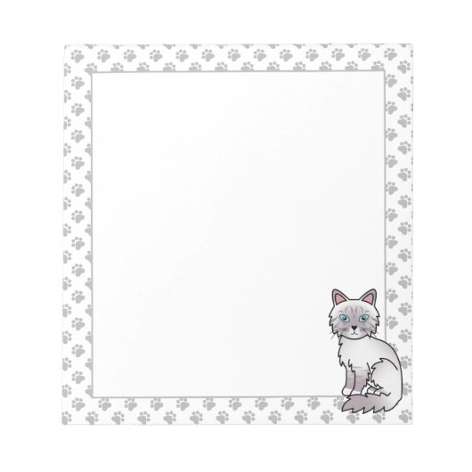 Lilac Point Tabby Birman / Ragdoll Mooie Kat & Poo Notitieblok (Voorkant)