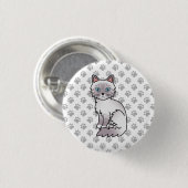 Lilac Point Tabby Birman / Ragdoll Mooie Kat & Poo Ronde Button 3,2 Cm (Voorkant /achterkant)