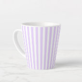 Lilac purple and white candy stripes latte mok (Linkerhoek)